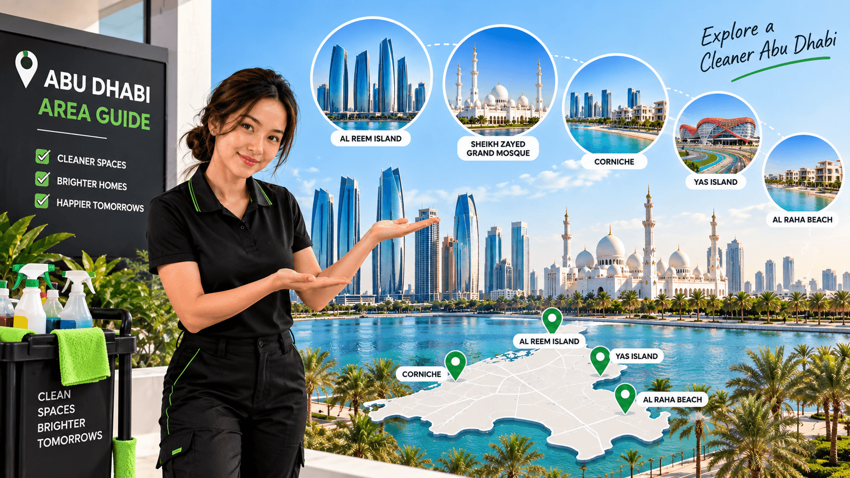 Abu Dhabi area cleaning coverage map