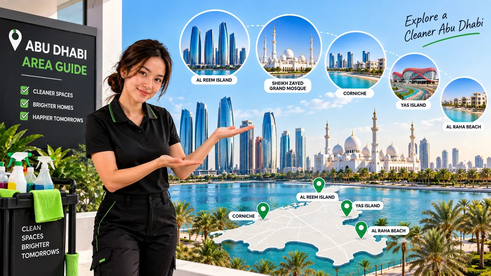 Abu Dhabi area cleaning coverage map