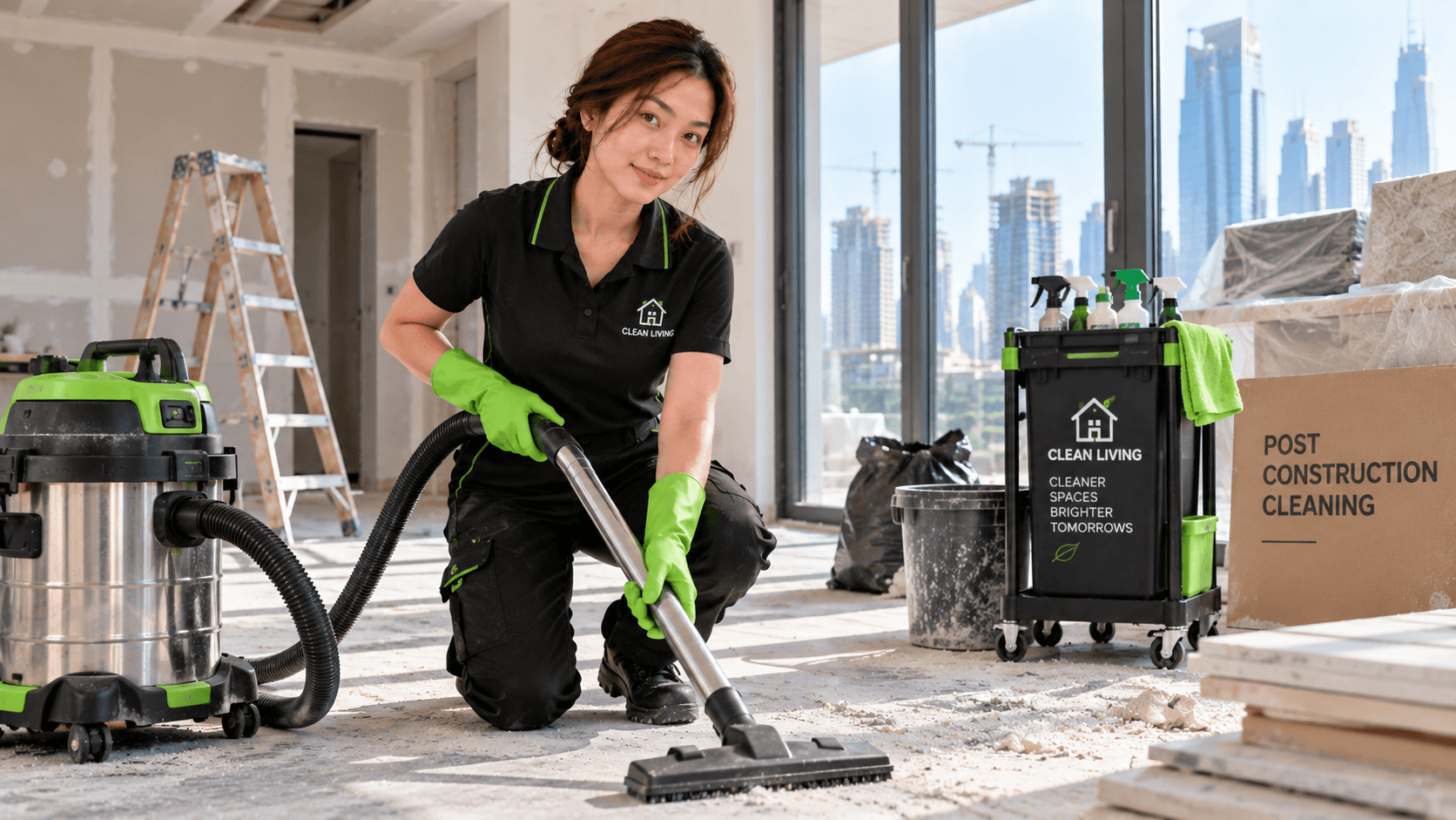 Just Shine Post-Construction Cleaning team Abu Dhabi